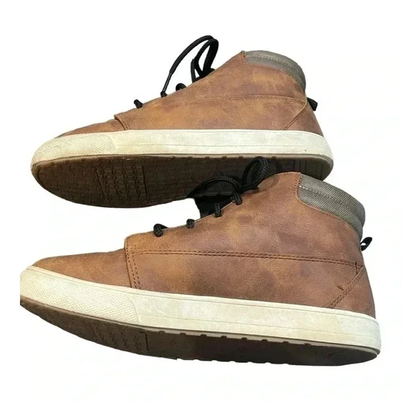 Boys size 5 Wonder Nation lightweight brown high tops GUC - Picture 7 of 14